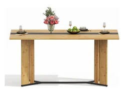 Mesa de comedor de madera de estilo escandinavo - 150 x 80 x 75 cm - veta de roble - MDF - natural