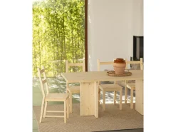 Mesa de comedor de madera maciza en tono natural 180x75cm - TENA - DECOWOOD