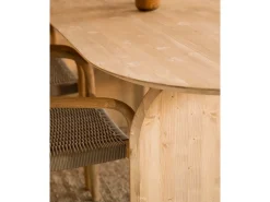 Mesa de comedor de madera de abeto maciza ovalada Decowood en tono roble medio de 180x75,2cm - BLOOM - DECOWOOD