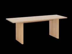 Mesa de comedor de madera de pino maciza rectangular con patas ranuradas Decowood de 200x80cm en tono natural - BALI - DECOWOOD