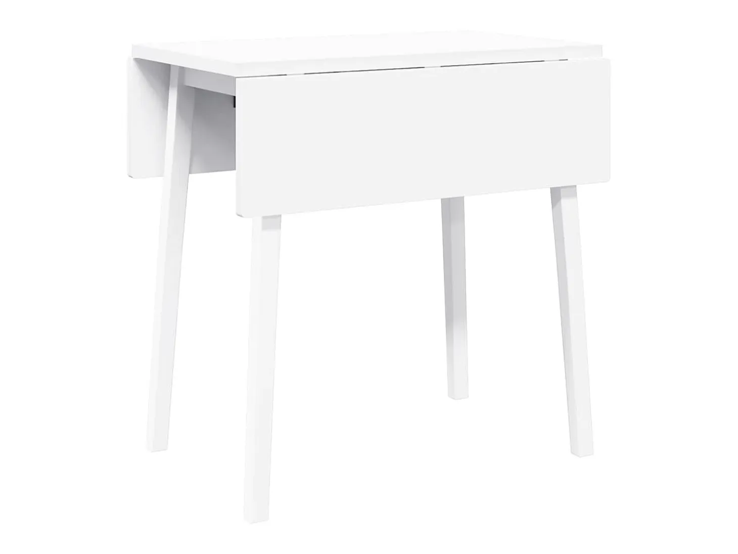 Mesa de comedor de madera maciza de caucho blanco