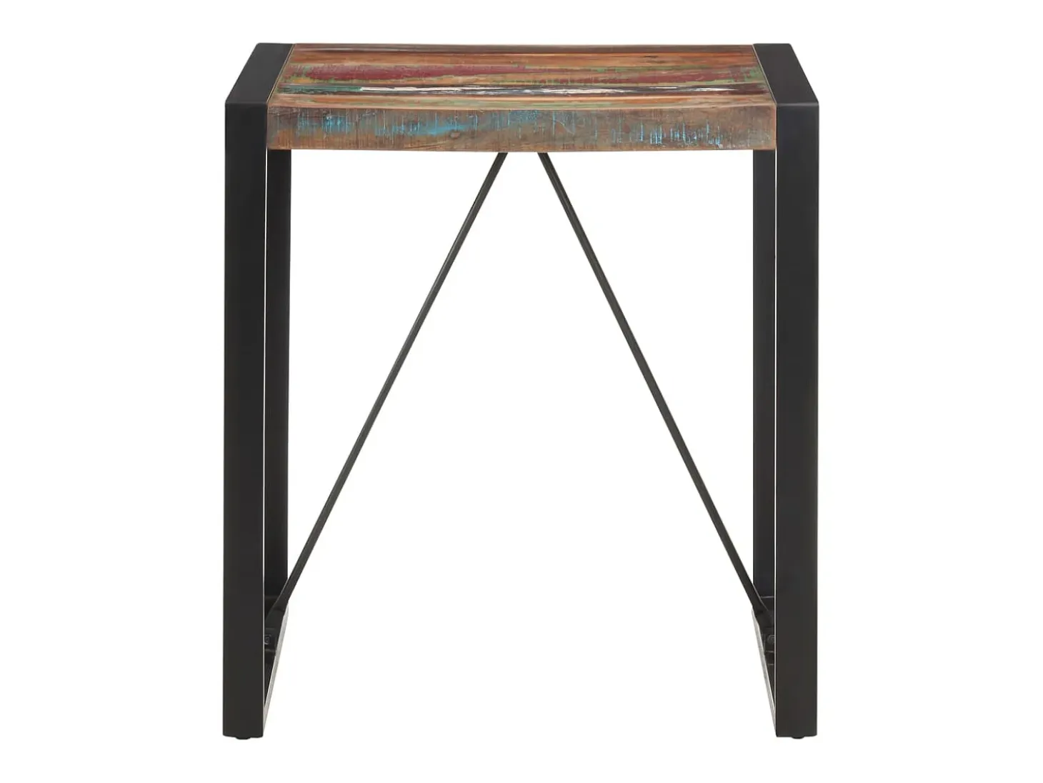 Mesa de comedor de madera maciza reciclada 70x70x75 cm