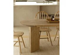 Mesa de comedor de madera maciza de abeto ovalada Decowood en tono roble oscuro de 180x75cm en tono roble oscuro - OSAKA - DECOWOOD
