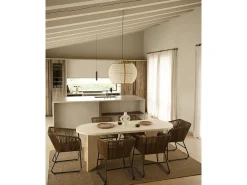 Mesa de comedor de madera maciza de abeto ovalada Decowood en tono natural de 180x75cm en tono natural - OSAKA - DECOWOOD