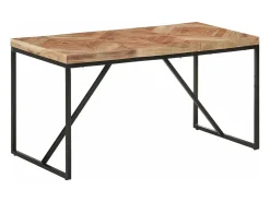 Mesa de comedor de madera maciza de mango y acacia 140x70x76 cm