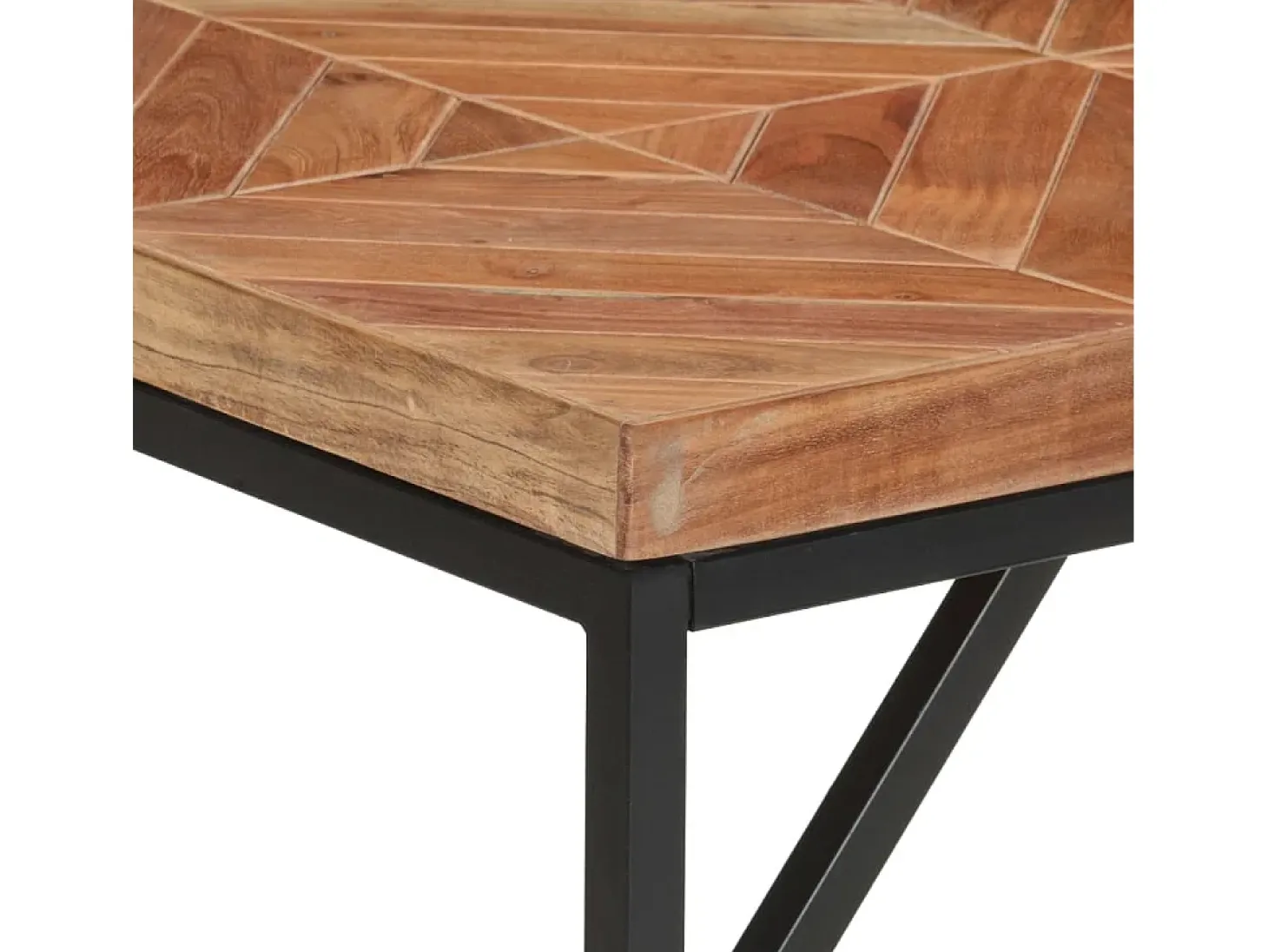 Mesa de comedor de madera maciza de mango y acacia 140x70x76 cm