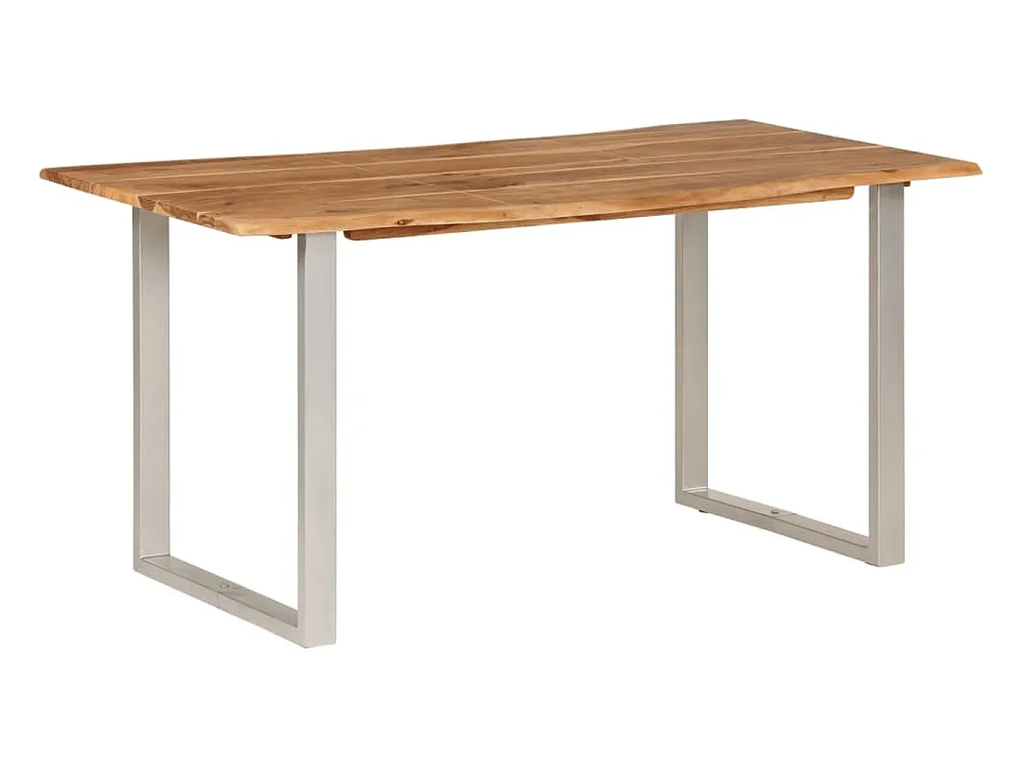 Mesa de comedor de madera maciza de acacia 154x80x76 cm