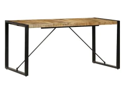 Mesa de comedor de madera maciza de mango 160x80x75 cm ES645067