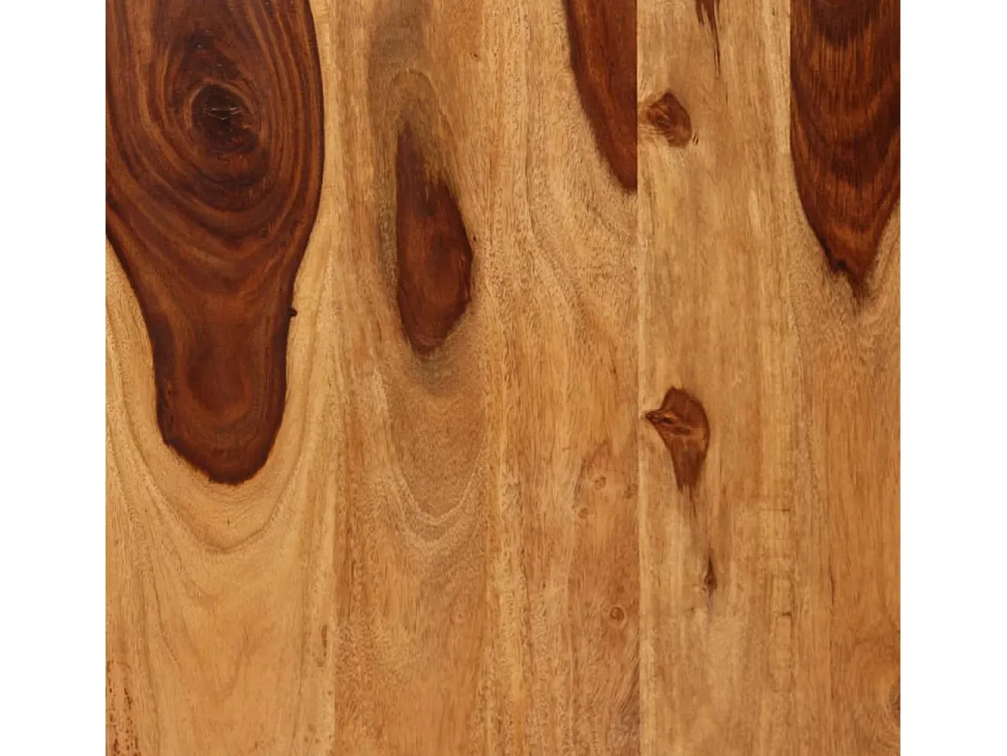Mesa de comedor de madera maciza de sheesham y acero 180 cm