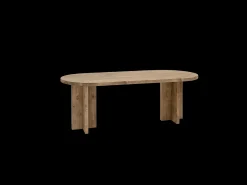 Mesa de comedor de madera maciza de abeto ovalada Decowood en tono nogal de 160x78cm - TOKYO - DECOWOOD