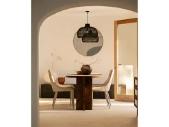 Mesa de comedor de madera maciza de abeto ovalada Decowood en tono nogal de 160x78cm - TOKYO - DECOWOOD