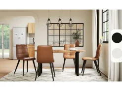Mesa de comedor de madera maciza de acacia 154x80x76 cm