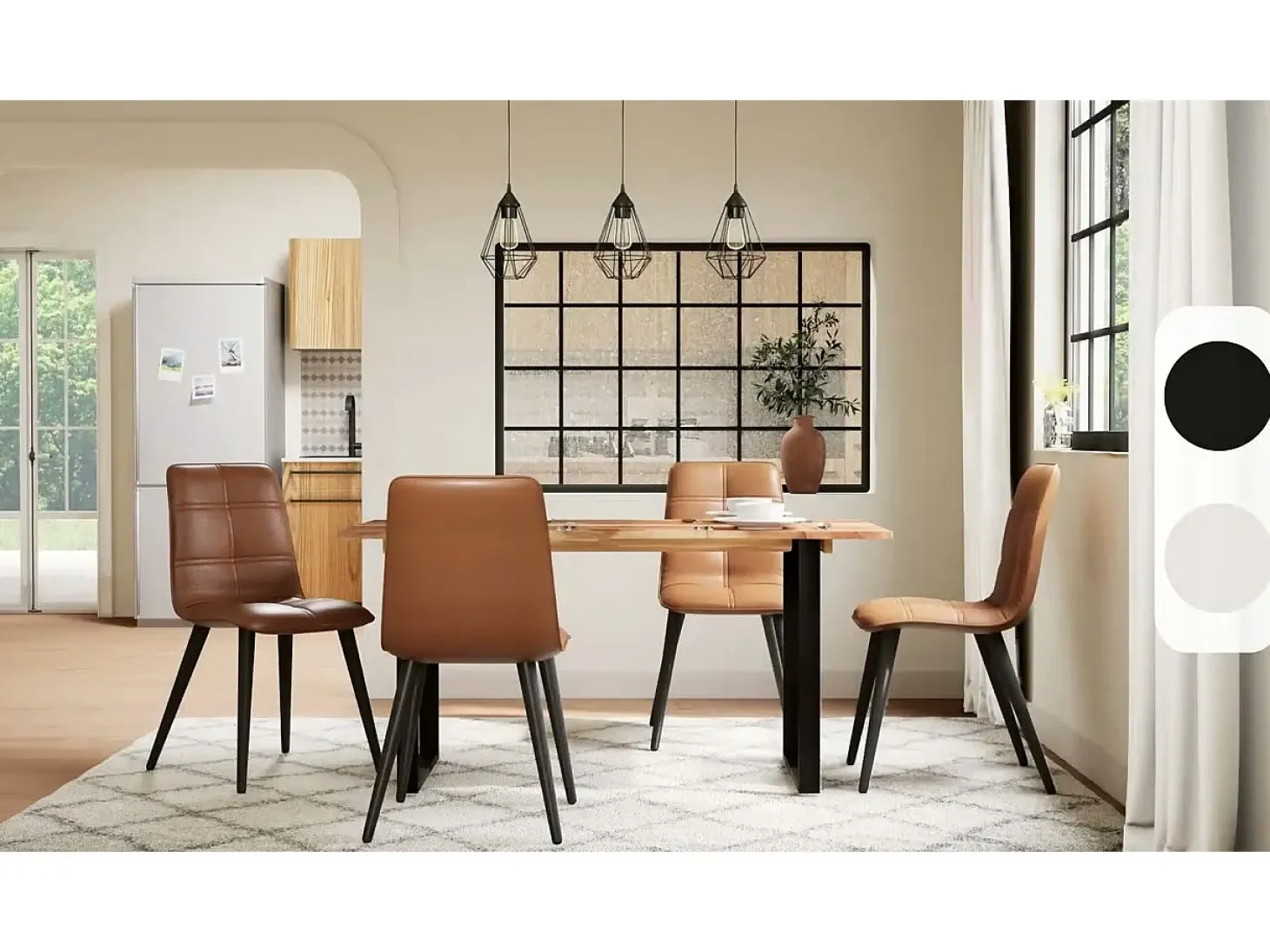 Mesa de comedor de madera maciza de acacia 154x80x76 cm