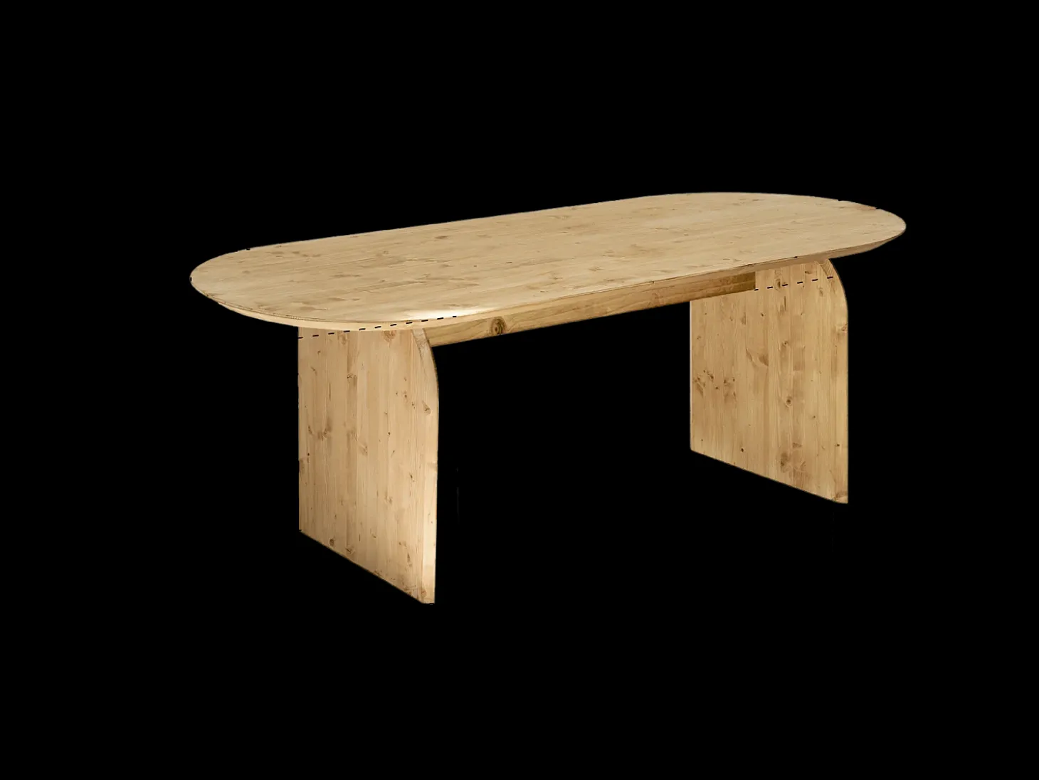 Mesa de comedor de madera de abeto maciza ovalada Decowood en tono nogal de 180x75,2cm - BLOOM - DECOWOOD