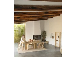 Mesa de comedor de madera maciza en tono roble medio 180x75cm - TENA - DECOWOOD