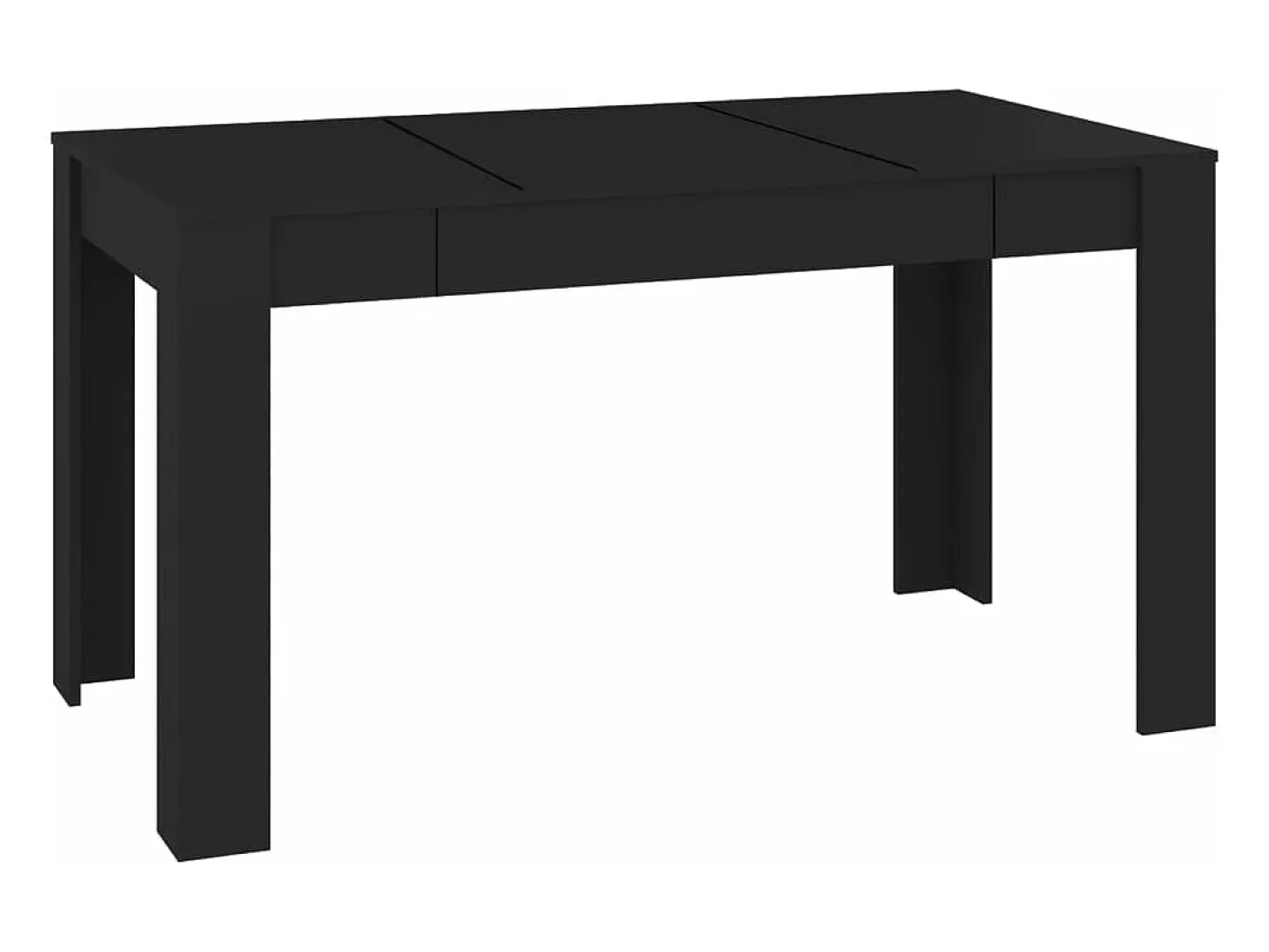 Mesa de comedor de madera contrachapada negro 140x74,5x76 cm