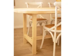 Mesa de comedor de madera maciza de abeto ovalada Decowood en tono natural de 160x78cm - OLIVIA - DECOWOOD