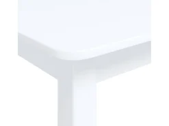 Mesa de comedor de madera maciza de caucho blanca 114x71x75 cm