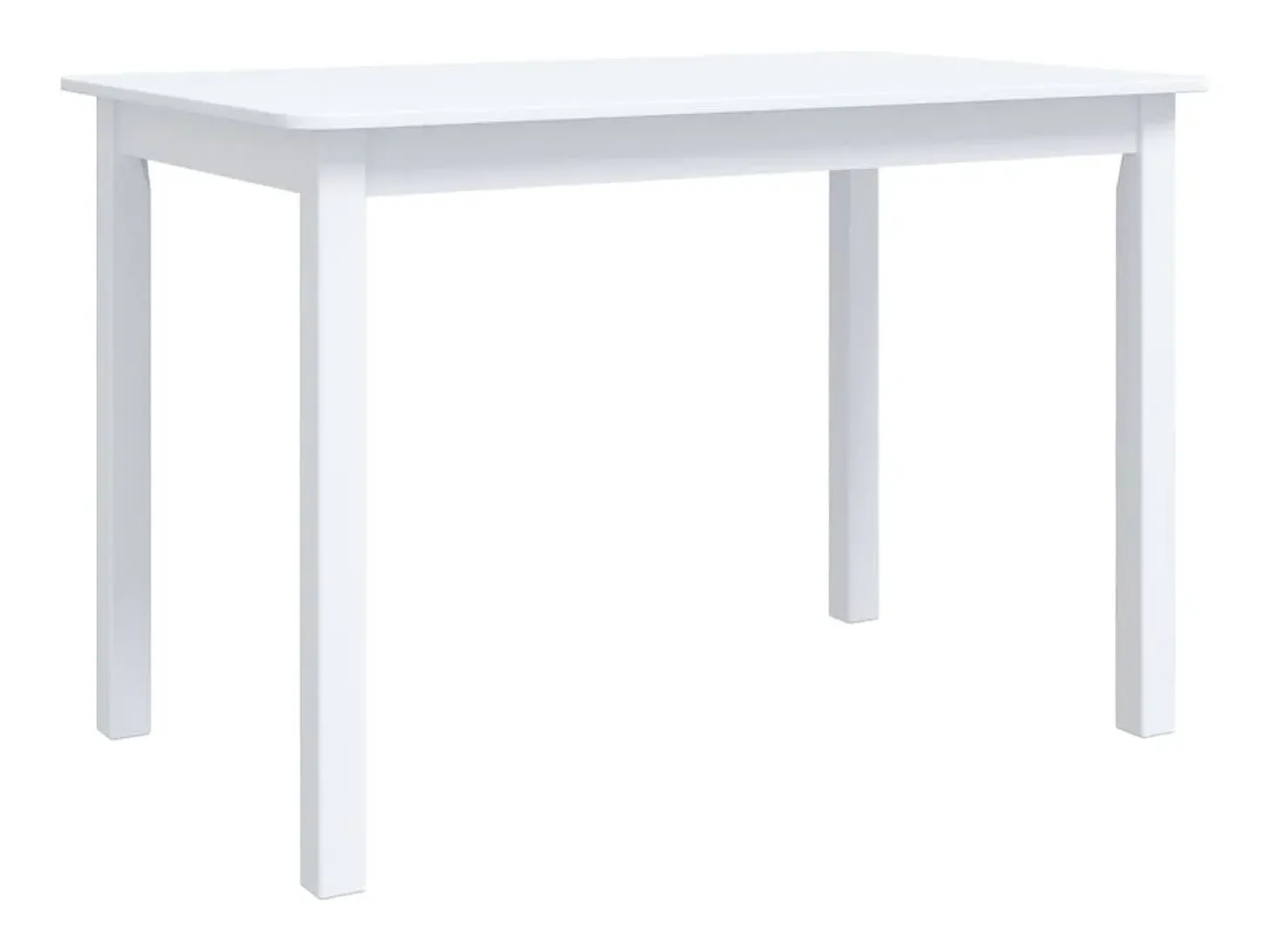 Mesa de comedor de madera maciza de caucho blanca 114x71x75 cm