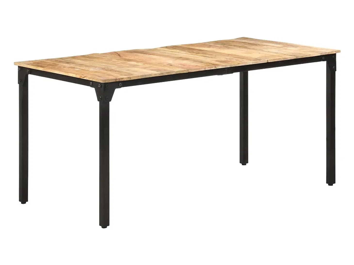 Mesa de comedor de madera de mango rugosa 160x80x76 cm