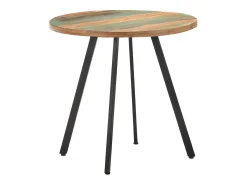 Mesa de comedor de madera maciza reciclada 80 cm