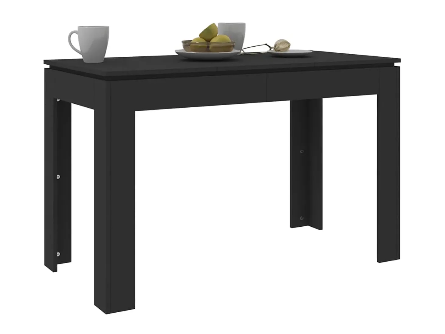Mesa de comedor de madera contrachapada negro 120x60x76 cm ES683502