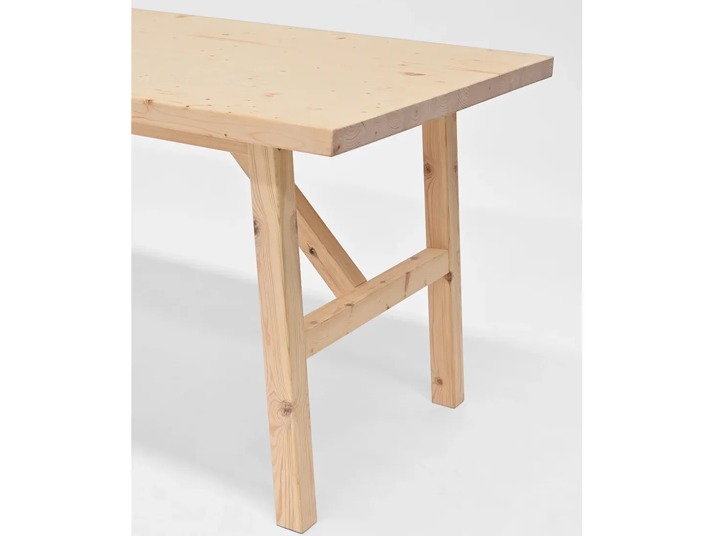 Mesa de comedor de madera maciza de abeto rectangular Decowood en tono natural de 120x75cm - SIEP - DECOWOOD