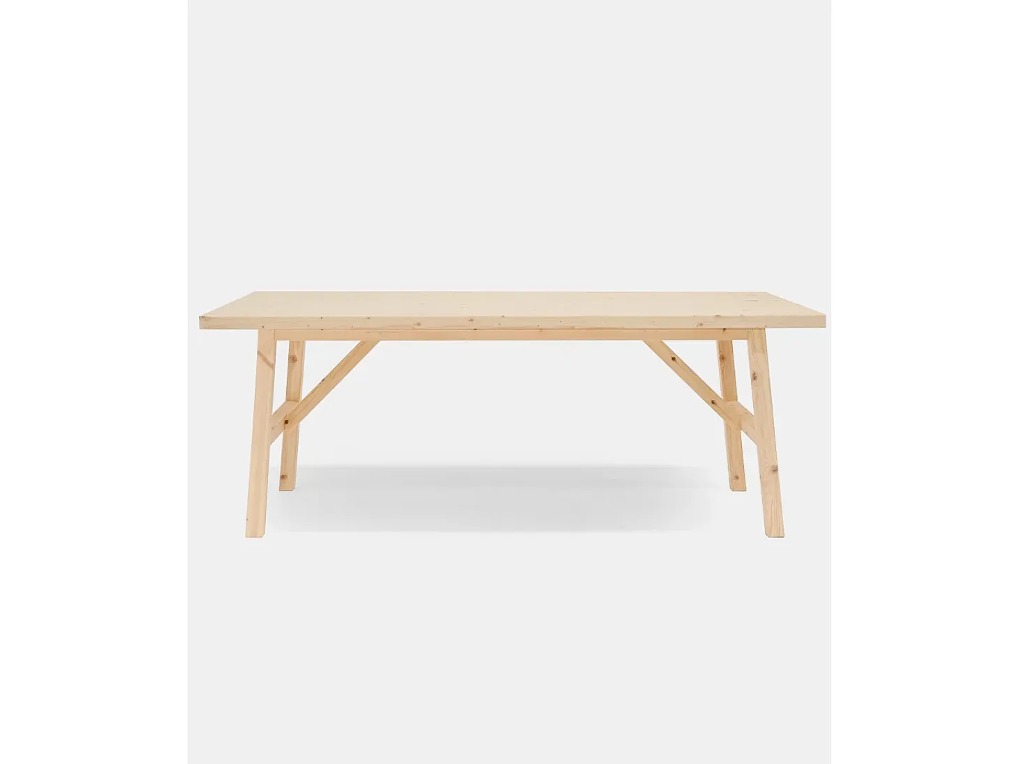 Mesa de comedor de madera maciza de abeto rectangular Decowood en tono natural de 120x75cm - SIEP - DECOWOOD