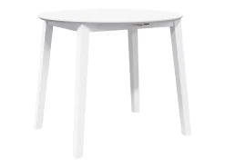 Mesa de comedor de madera maciza de caucho blanco