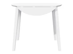 Mesa de comedor de madera maciza de caucho blanco