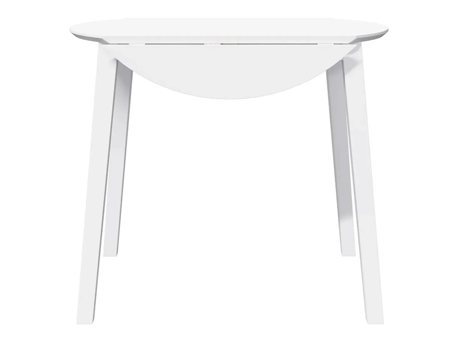 Mesa de comedor de madera maciza de caucho blanco