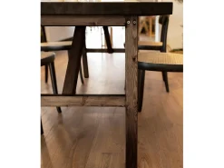 Mesa de comedor de madera maciza de abeto rectangular Decowood en tono nogal de 120x75cm - SIEP - DECOWOOD