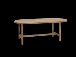 Mesa de comedor de madera maciza de abeto ovalada Decowood en tono nogal de 200x85cm - OLIVIA - DECOWOOD