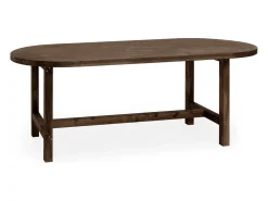 Mesa de comedor de madera maciza de abeto ovalada Decowood en tono nogal de 200x85cm - OLIVIA - DECOWOOD