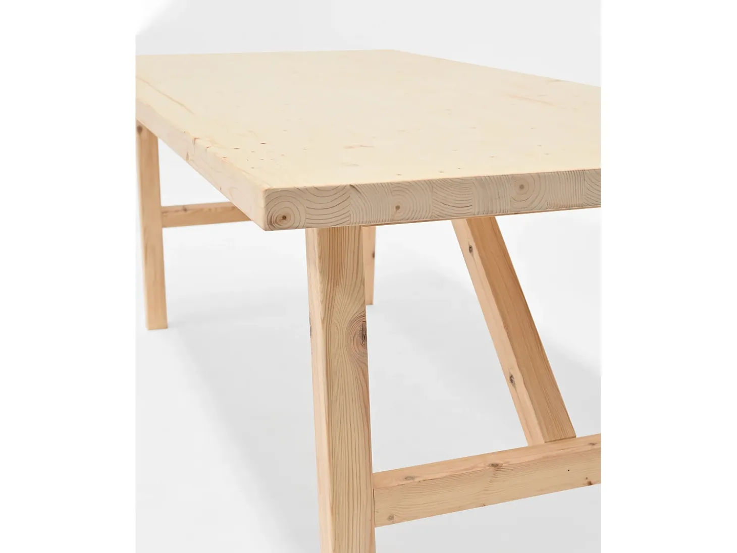 Mesa de comedor de madera maciza de abeto rectangular Decowood en tono natural de 160x75cm - SIEP - DECOWOOD