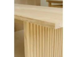 Mesa de comedor de madera de pino maciza rectangular con patas ranuradas Decowood de 140x80cm en tono natural - BALI - DECOWOOD
