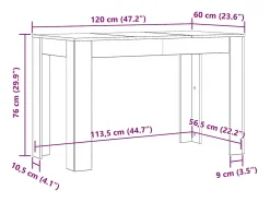 Mesa de comedor de madera de ingeniería gris 120x60x76 cm