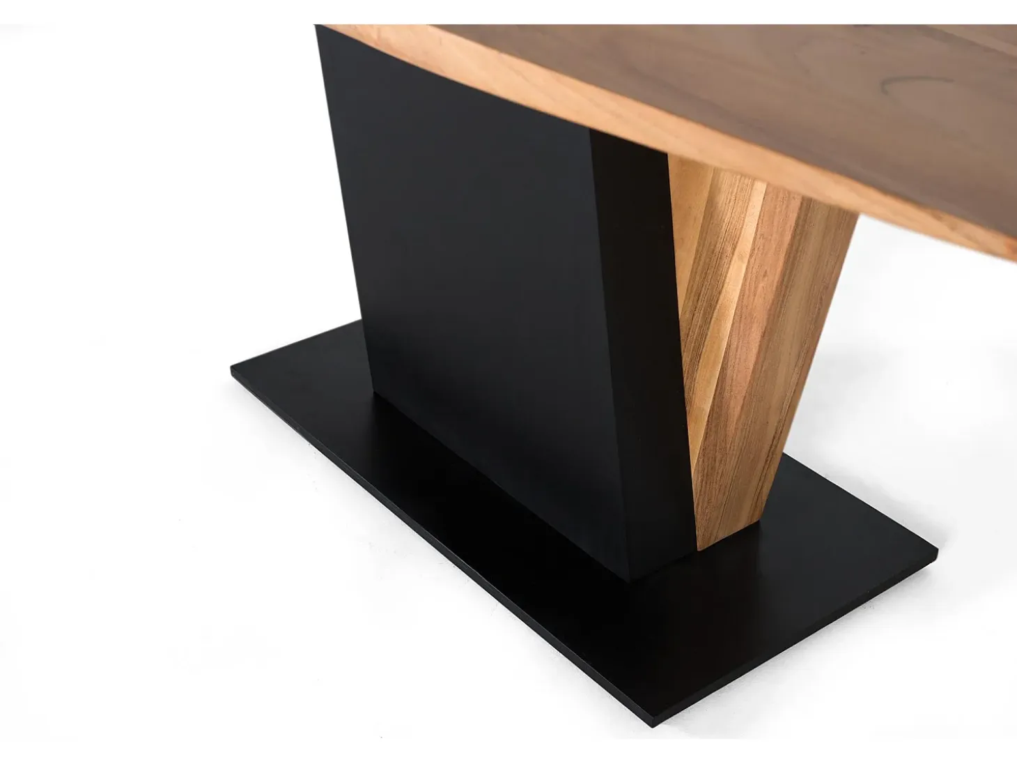 Mesa de comedor de madera de acacia y metal
