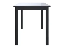 Mesa de comedor de madera maciza de caucho negro 114x71x75 cm ES629596