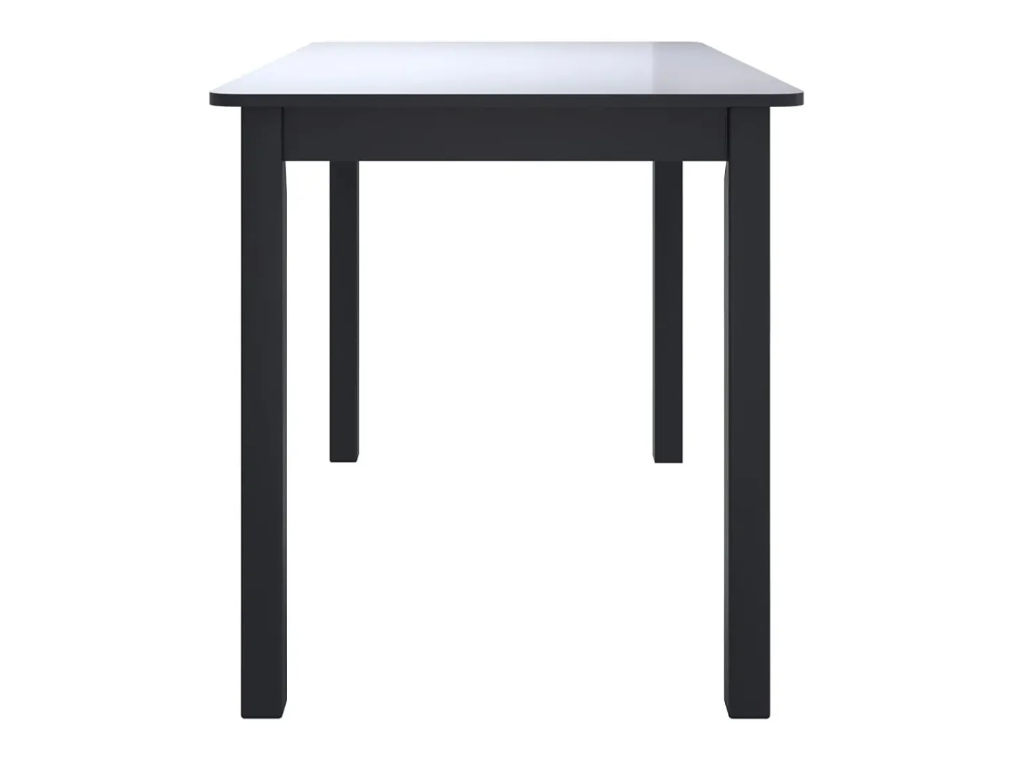 Mesa de comedor de madera maciza de caucho negro 114x71x75 cm ES629596