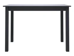 Mesa de comedor de madera maciza de caucho negro 114x71x75 cm ES629596
