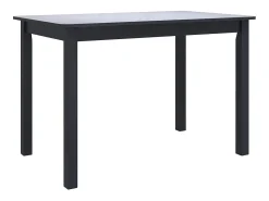 Mesa de comedor de madera maciza de caucho negro 114x71x75 cm ES629596
