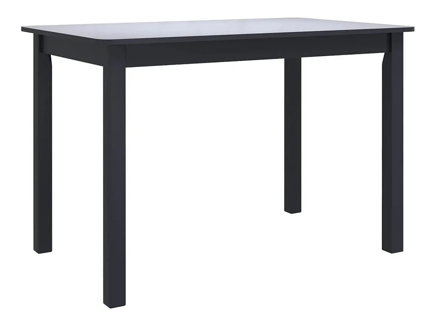 Mesa de comedor de madera maciza de caucho negro 114x71x75 cm ES629596