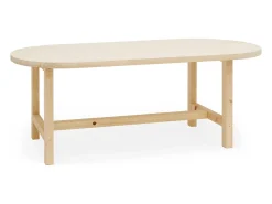 Mesa de comedor de madera maciza de abeto ovalada Decowood en tono natural de 180x80cm - OLIVIA - DECOWOOD
