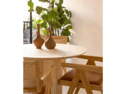 Mesa de comedor de madera de abeto maciza redonda Decowood en tono natural de Ø110x75cm - TOKYO - DECOWOOD