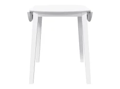 Mesa de comedor de madera maciza blanca y caucho