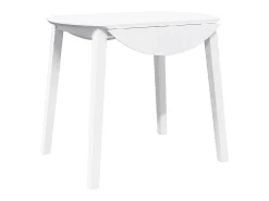 Mesa de comedor de madera maciza blanca y caucho