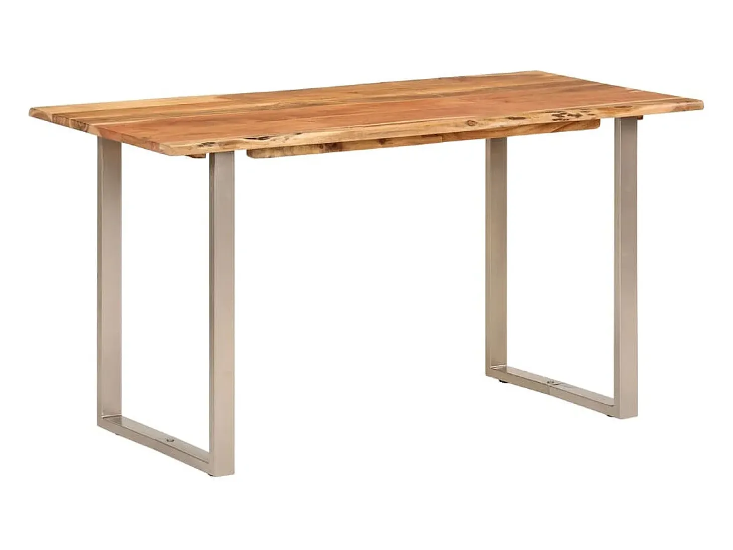 Mesa de comedor de madera maciza de acacia 140x70x76 cm
