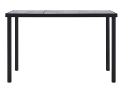 Mesa de comedor de MDF negro y gris hormigón 160x80x75 cm ES852593