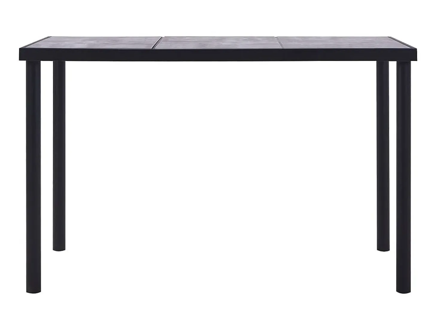 Mesa de comedor de MDF negro y gris hormigón 160x80x75 cm ES852593